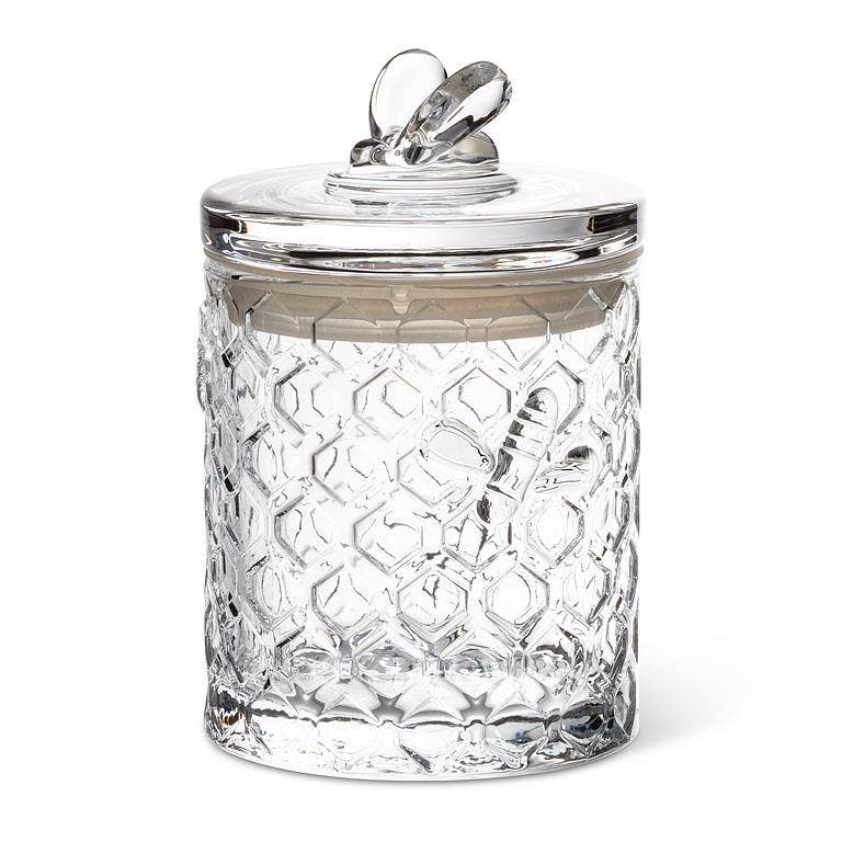 Honeycomb Glass Jar with Bee Lid | 5 Inch
