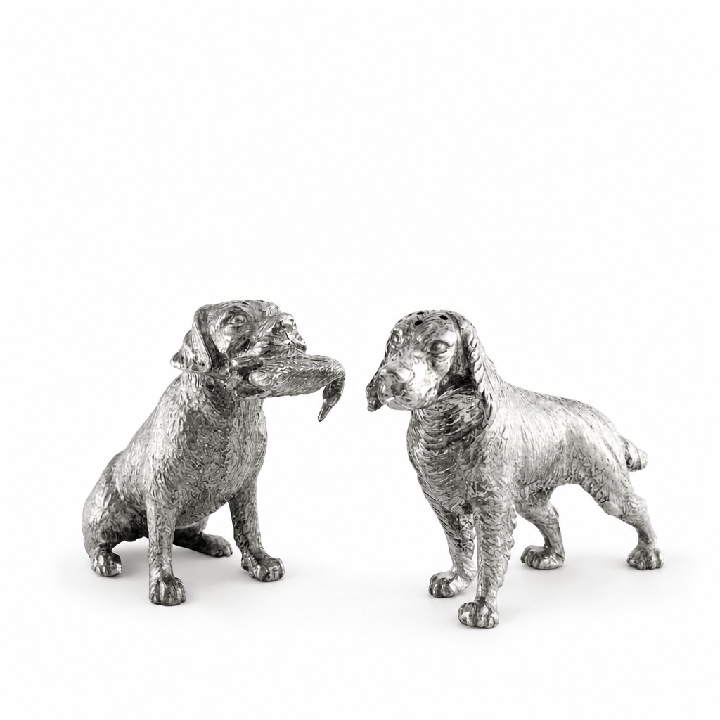 Pewter Hunting Dog Salt & Pepper Shakers