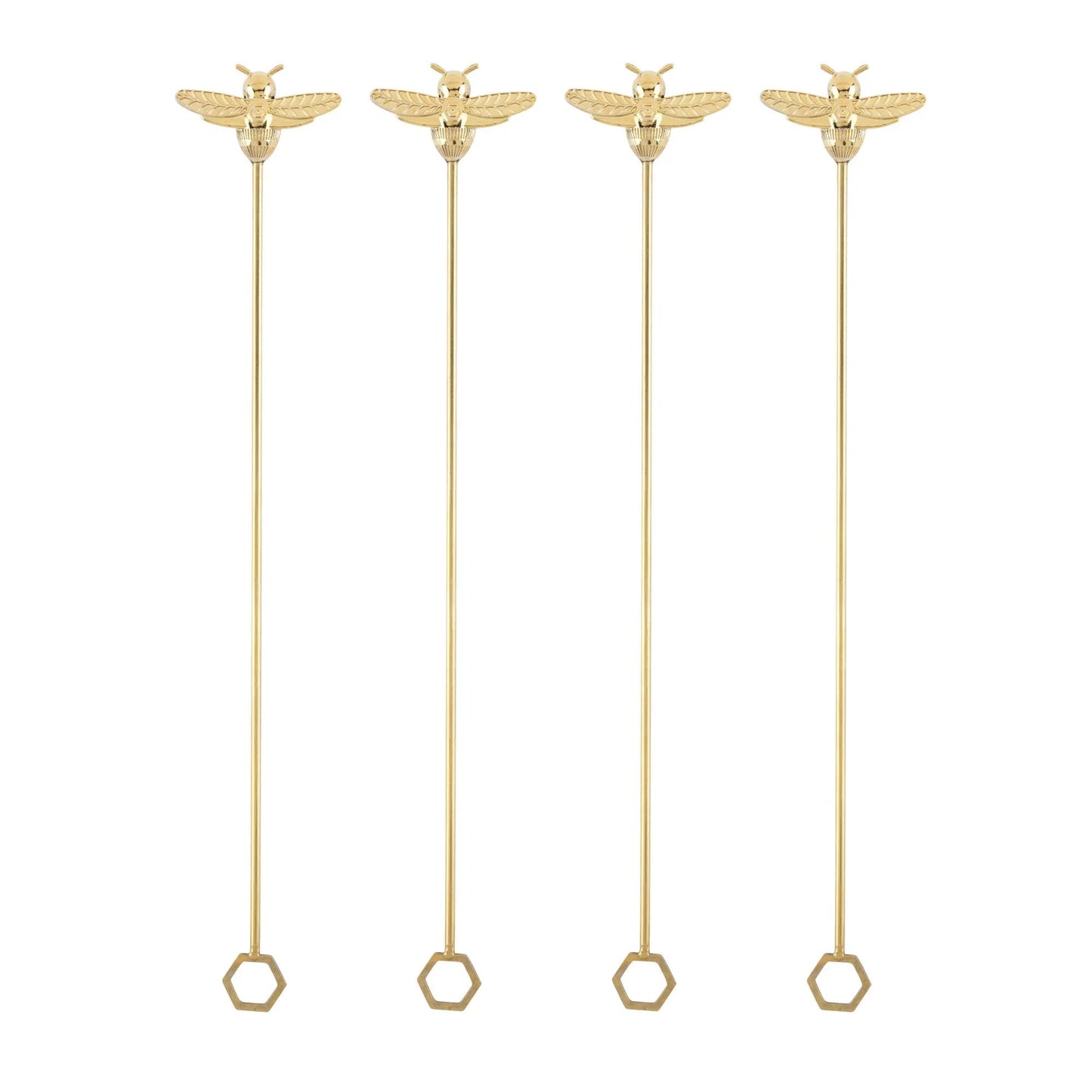 Gold Plated Stainless Steel Bumble Bee Stir Sticks Set of 4 - Marcel’s Culinary Experience