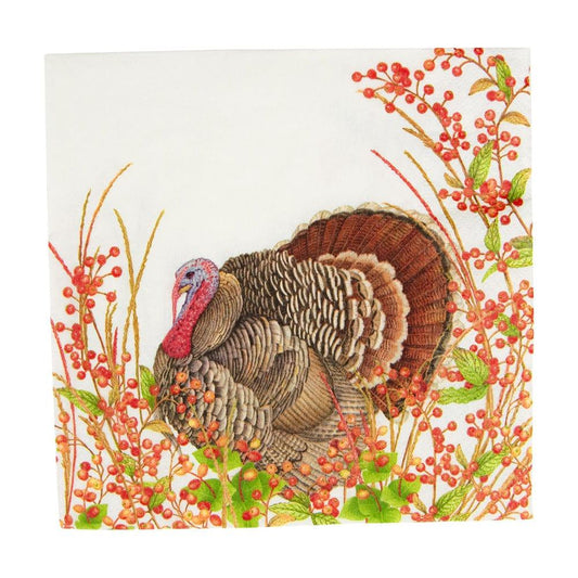 Turkey And Berries Luncheon Napkins - 20 Per Package - Marcel’s Culinary Experience