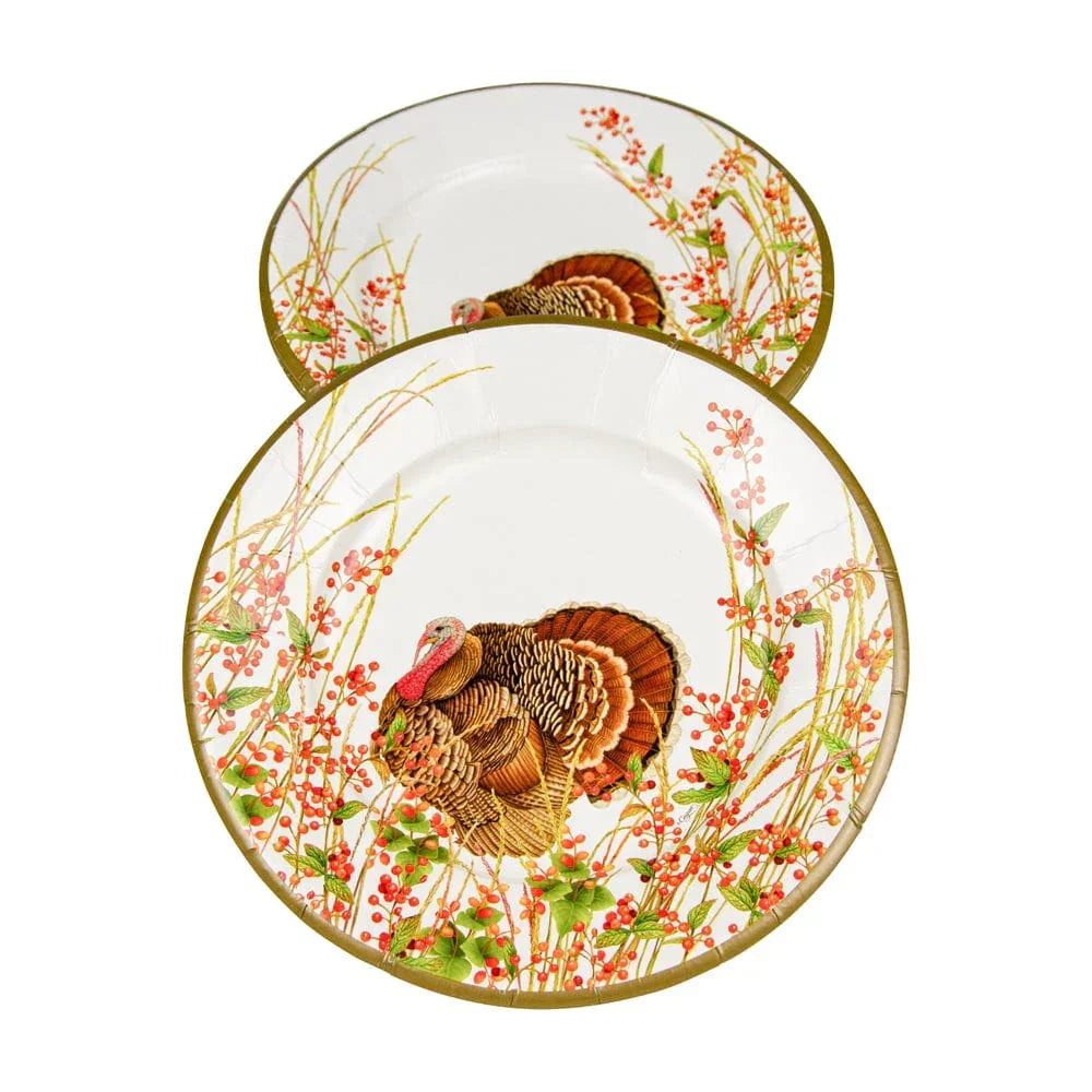 Turkey And Berries Paper Salad & Dessert Plates - 8 Per Package - Marcel’s Culinary Experience