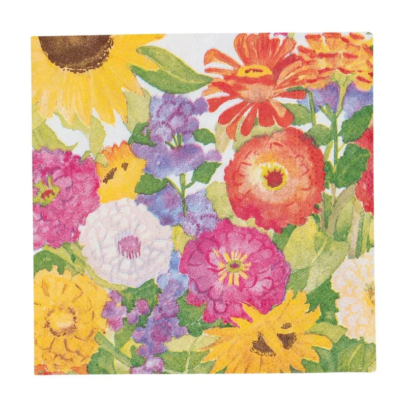 Caspari Midsummer Blooms Cocktail Napkins - 20 Per Package - Marcel’s Culinary Experience
