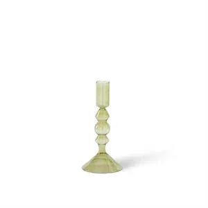 Handmade Green Glass Modern Taper Candleholder - Marcel’s Culinary Experience