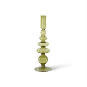 Handmade Green Glass Modern Taper Candleholder - Marcel’s Culinary Experience