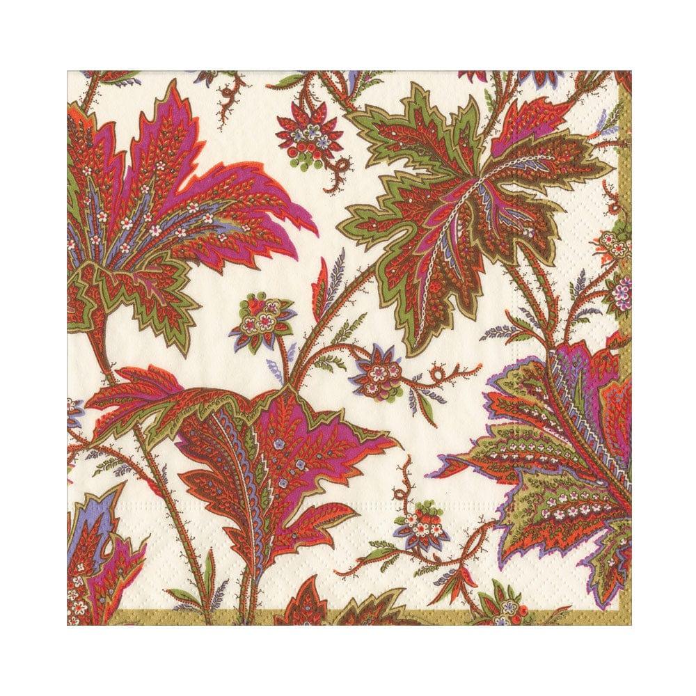 Paisley Leaves Ivory Luncheon Napkins - includes 20 Luncheon Napkins - Marcel’s Culinary Experience