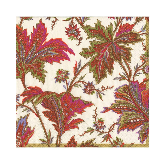 Paisley Leaves Ivory Luncheon Napkins - includes 20 Luncheon Napkins - Marcel’s Culinary Experience
