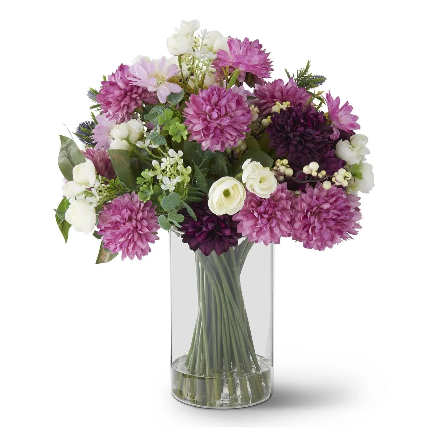 16" Purple & White Perennials Spring Premade w/Faux Water - Marcel’s Culinary Experience