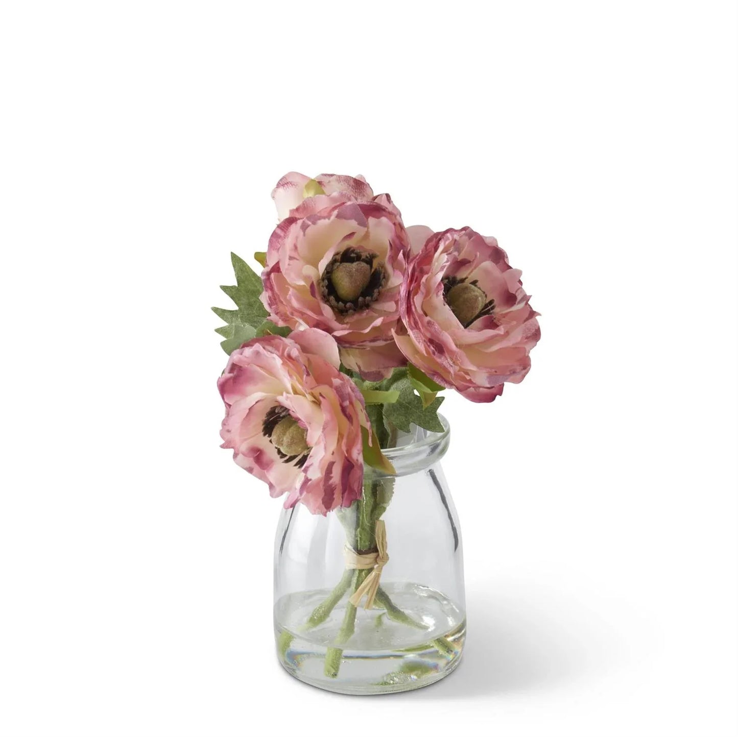 6.75" Pink Ranunculus Premade in Glass Vase w/Faux Water - Marcel’s Culinary Experience