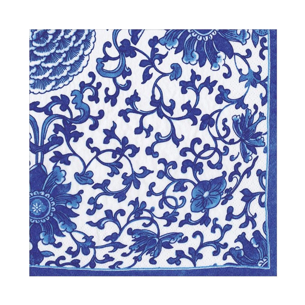 Caspari Indigo Garden Blue/White Paper Luncheon Napkins - 20 Per Package