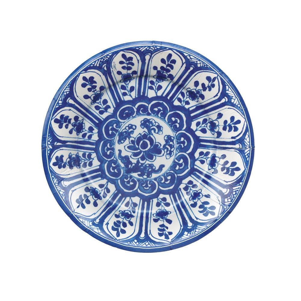 Caspari ndigo Garden Blue/White Salad/Dessert Plates - package of 8