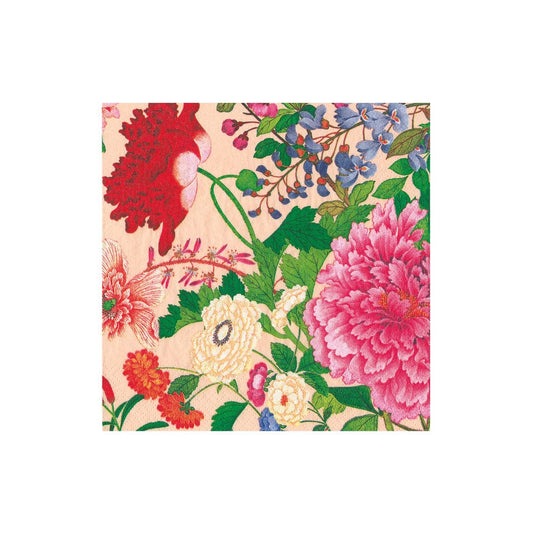 Caspari A Profusion of Flowers Shell Pink Cocktail Napkins - 20 Pack