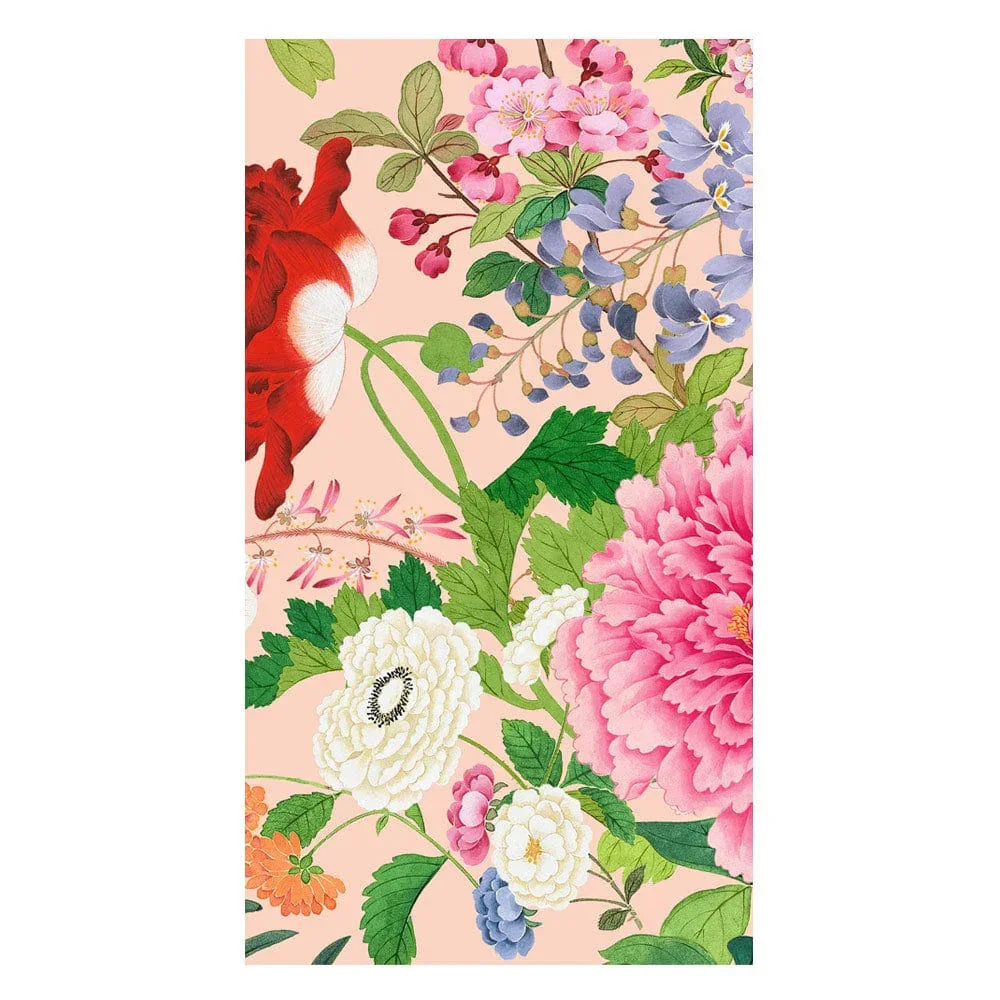 Caspari A Profusion of Flowers Shell Pink Guest Towel Napkins - 15 Pack