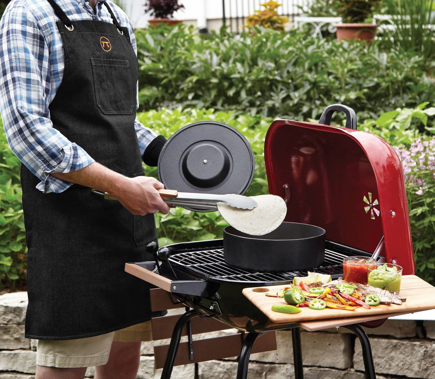 Outset Black Denim Grill Apron For Men and Women, 27" x 33"