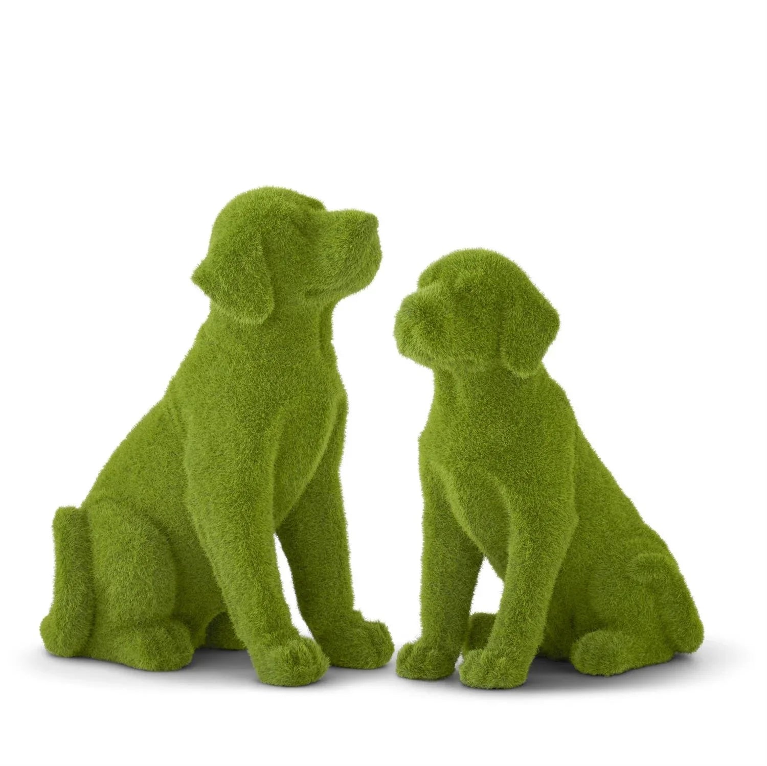 Resin Green Flocked Mossy Dogs - Marcel’s Culinary Experience