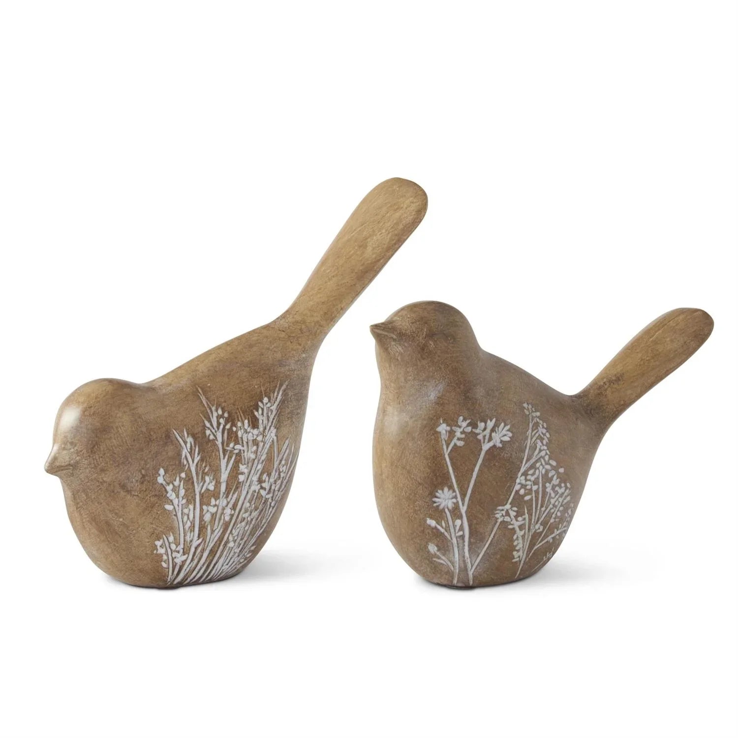 Brown Resin Flower Embossed Bird - Marcel’s Culinary Experience