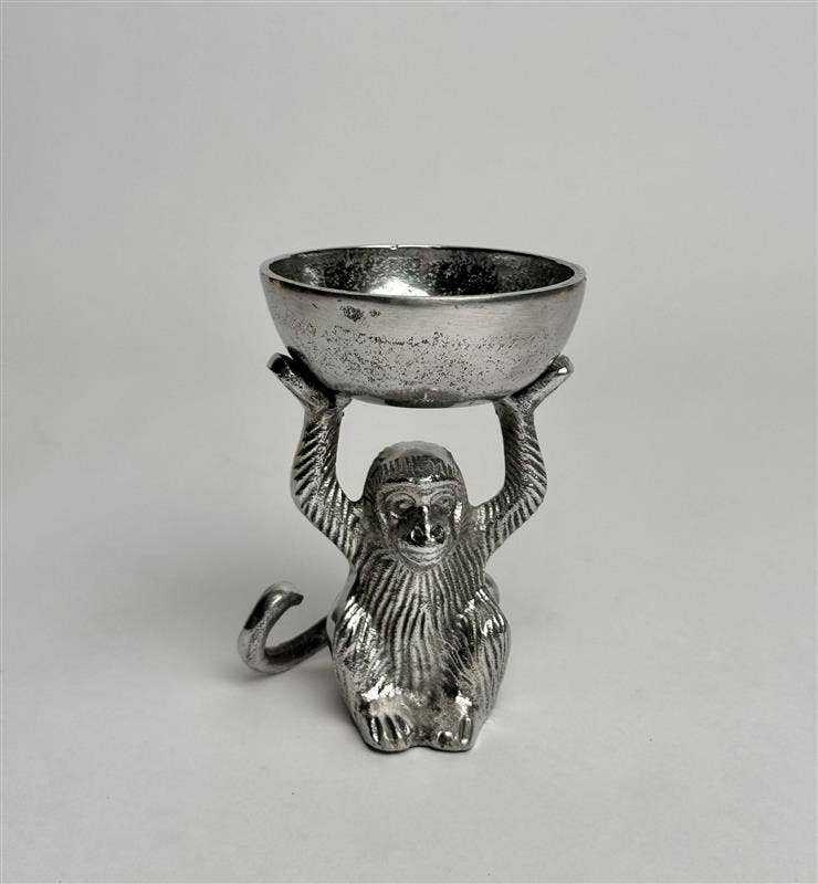 Small Silver Monkey Catchall Dish