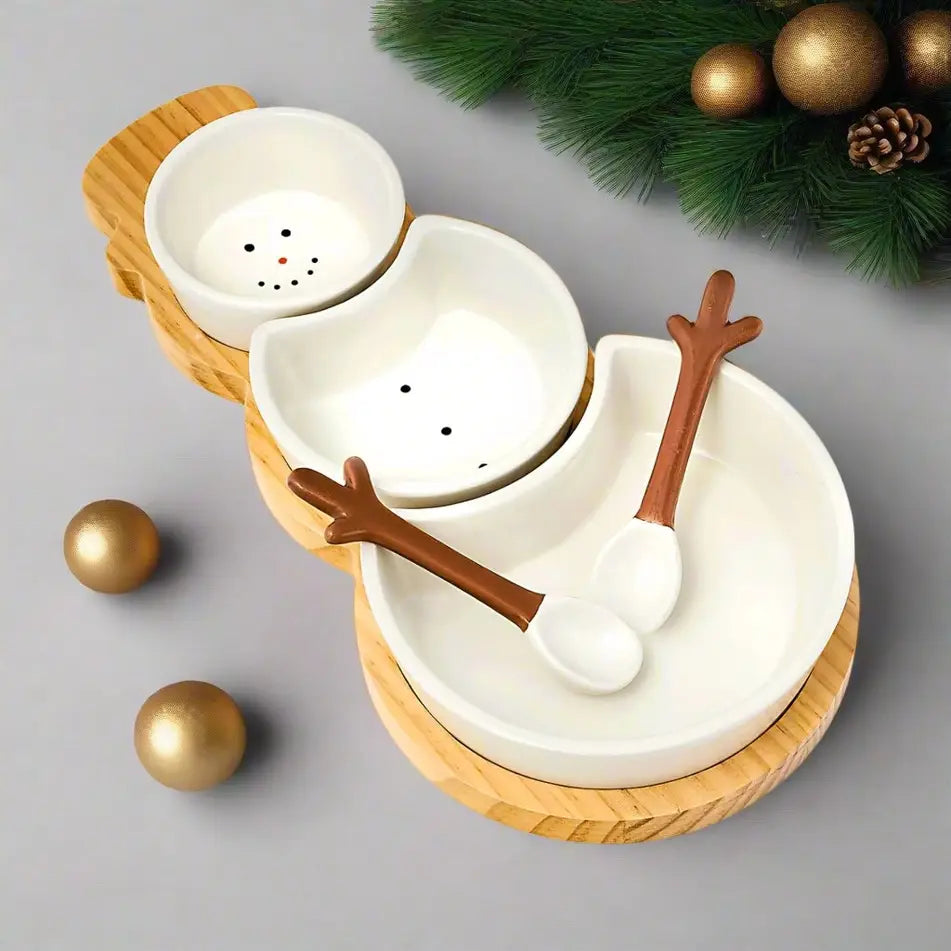 Holiday Snowman Appetizer Server