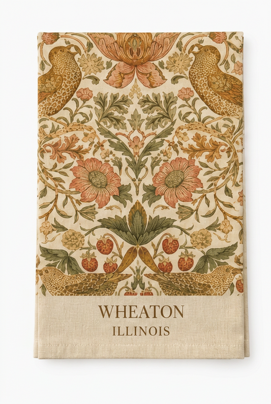 Custom Fall Pattern Tea Towel - Wheaton