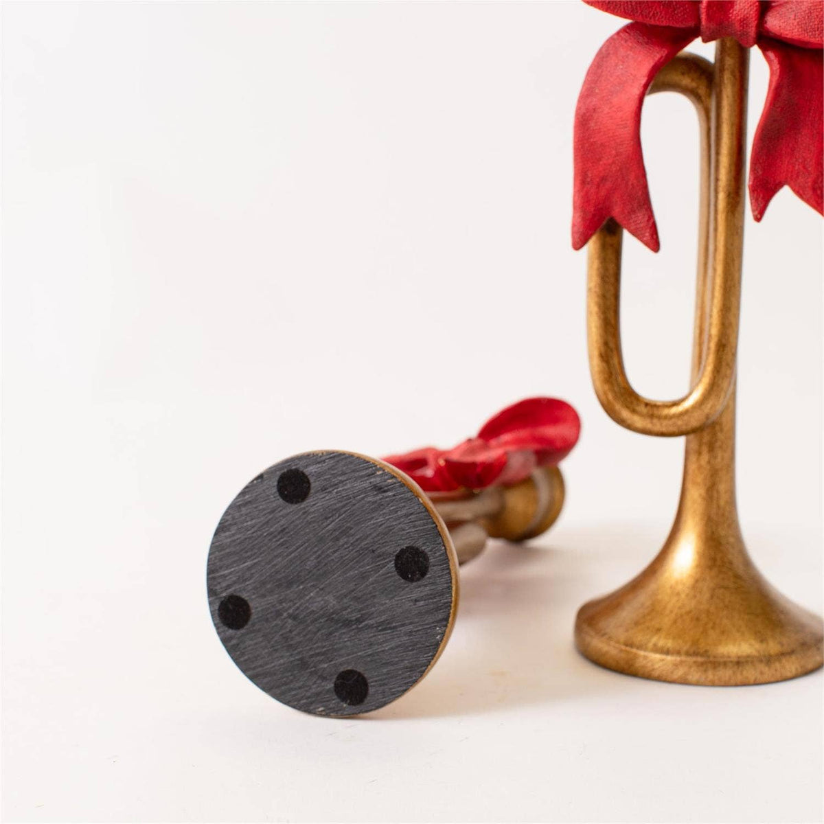 Holiday Bugle Taper Candle Holder | Antique Gold