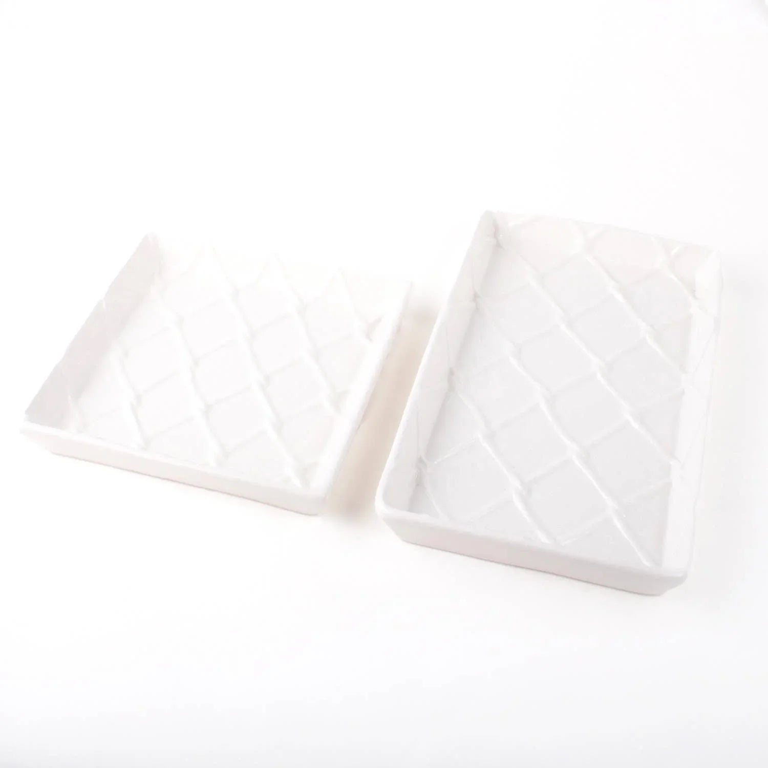 White Textured Beverage Napkin Tray - Marcel’s Culinary Experience