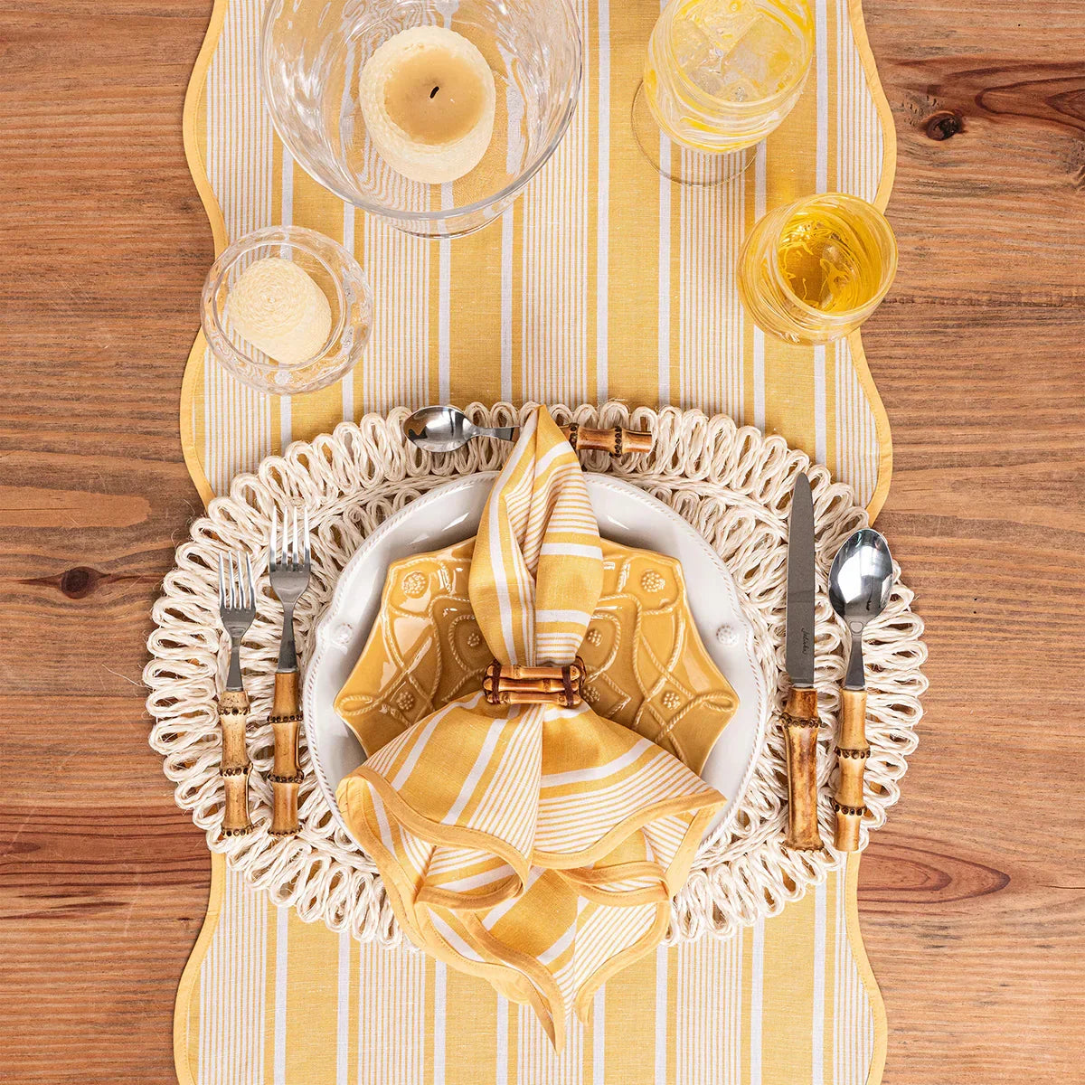 Juliska Cabana Stripe 18" x 90" Table Runner - Sunshine
