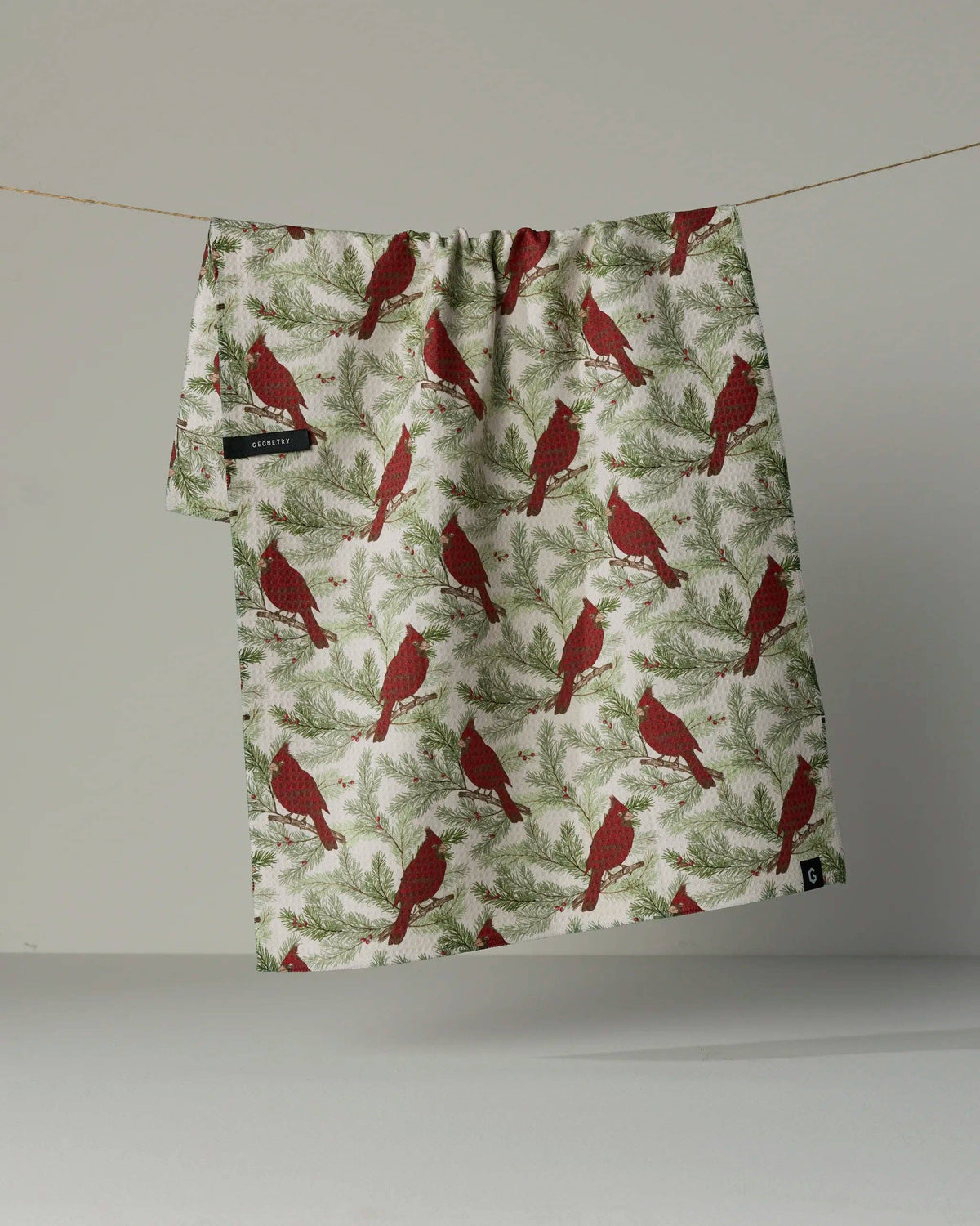 Geometry Winter Crimson LUXE Kitchen Towel