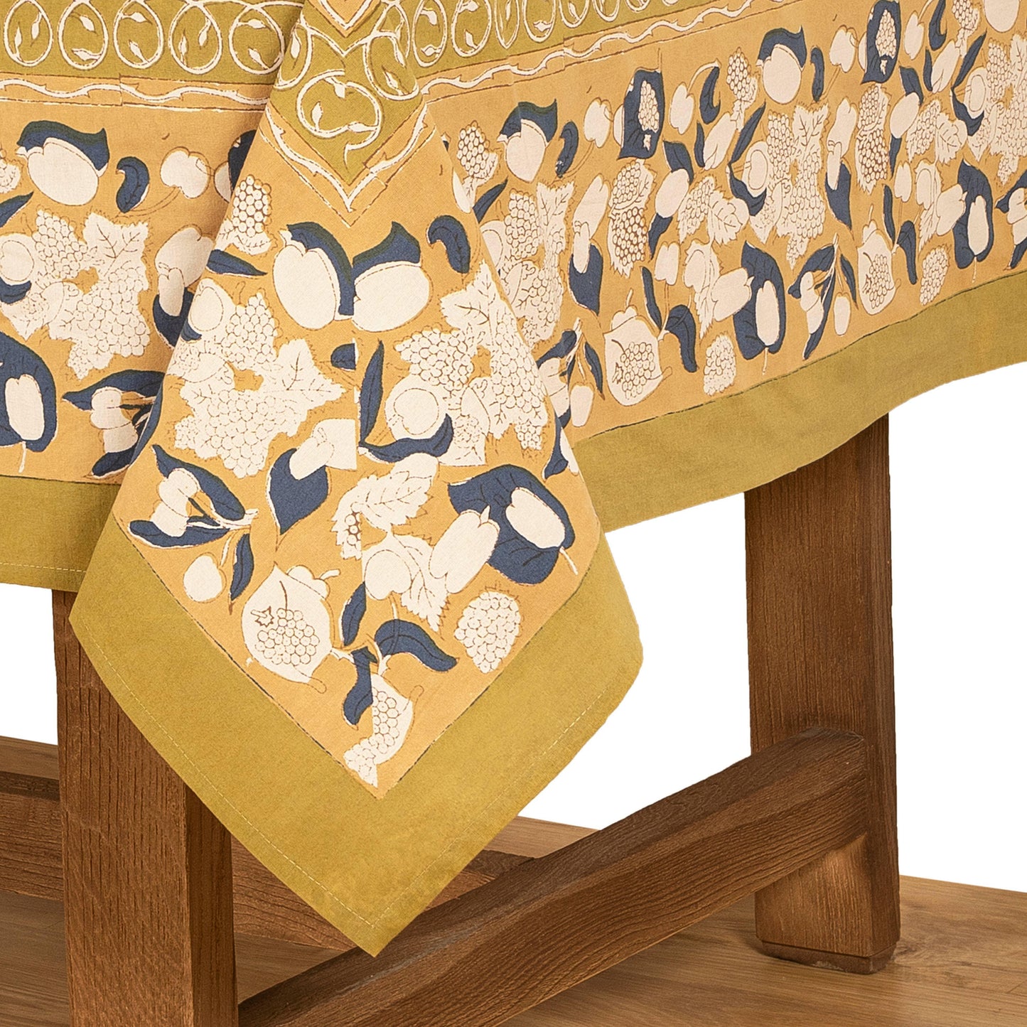 Couleur Nature Forest Harvest Mustard & Blue | Tablecloth - Marcel’s Culinary Experience