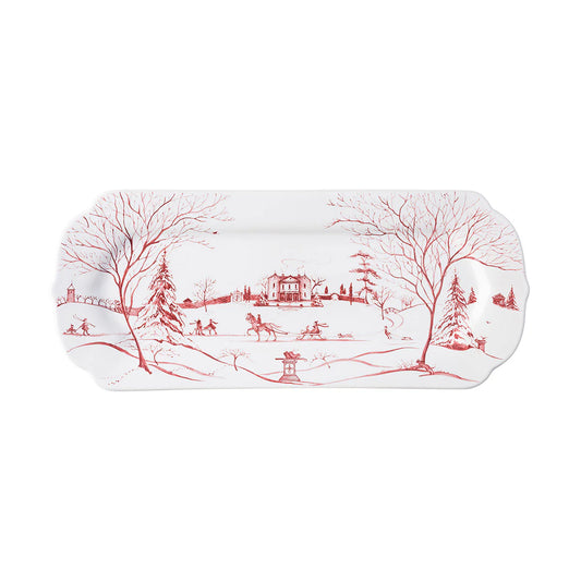 Juliska Country Estate Winter Frolic 15" Hostess Tray - Ruby