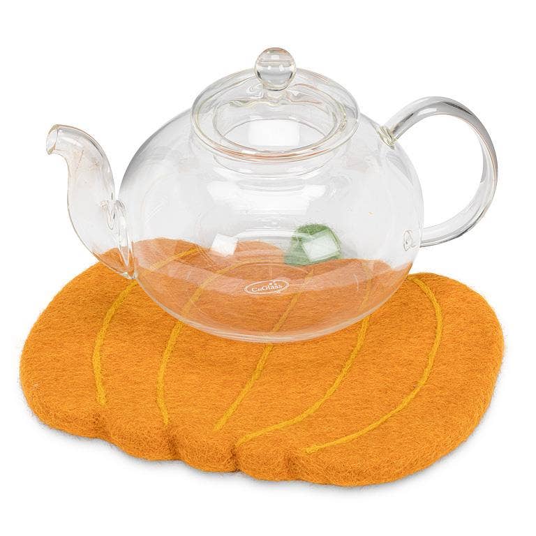 Orange Felted Wool Pumpkin Trivet