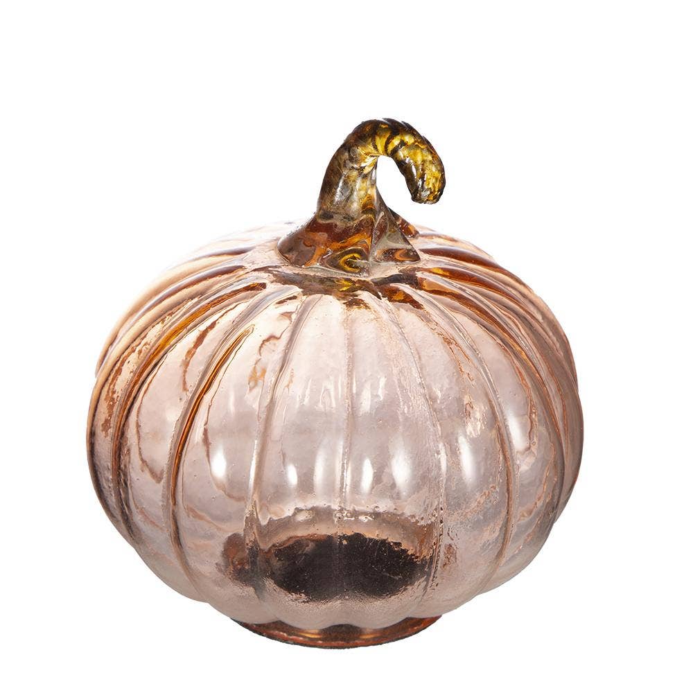Amber Glow Glass Pumpkin