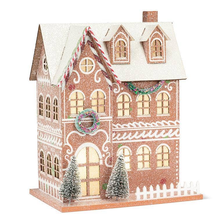 Large LED Light Gingerbread Mansion