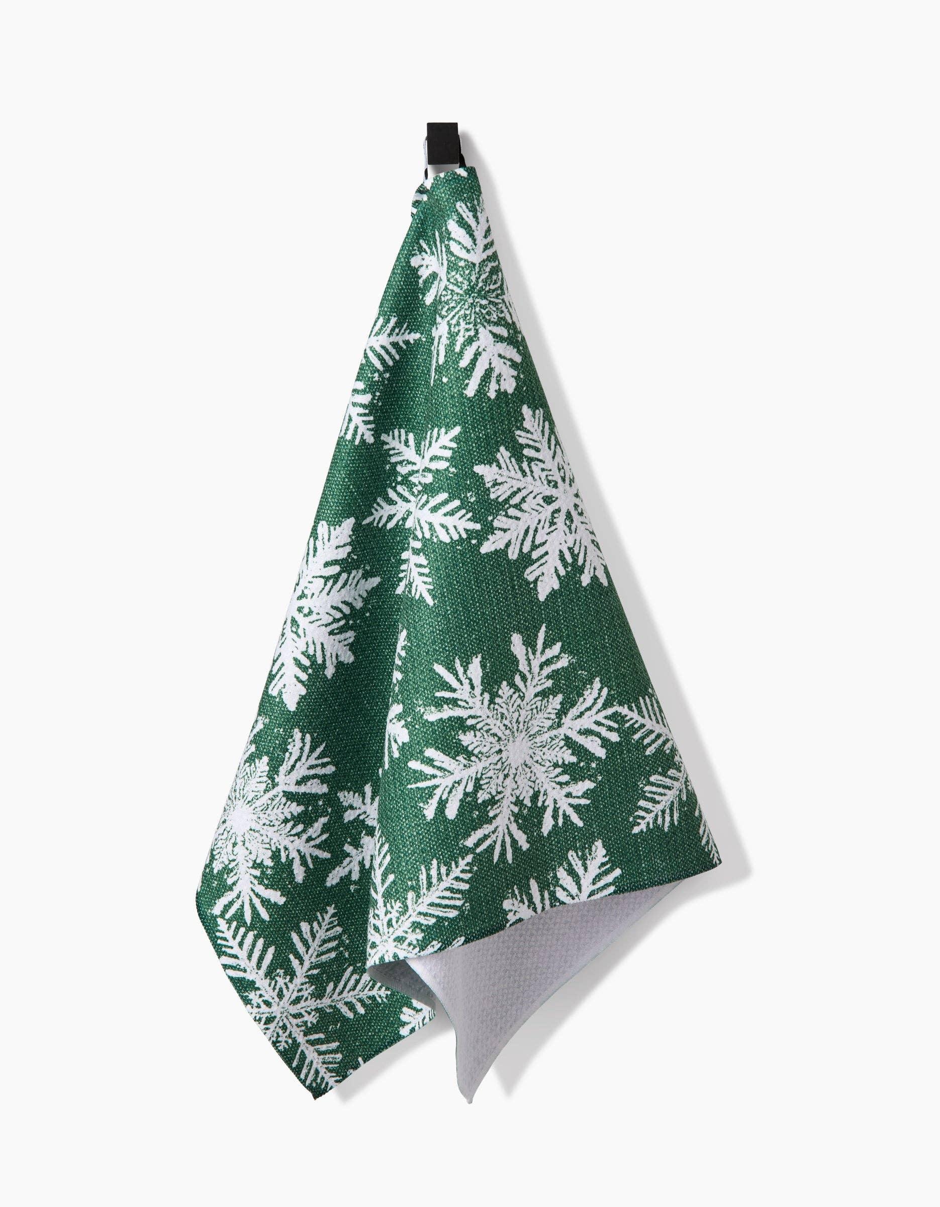 Geometry Snowy Days Green Tea Towel - Marcel’s Culinary Experience