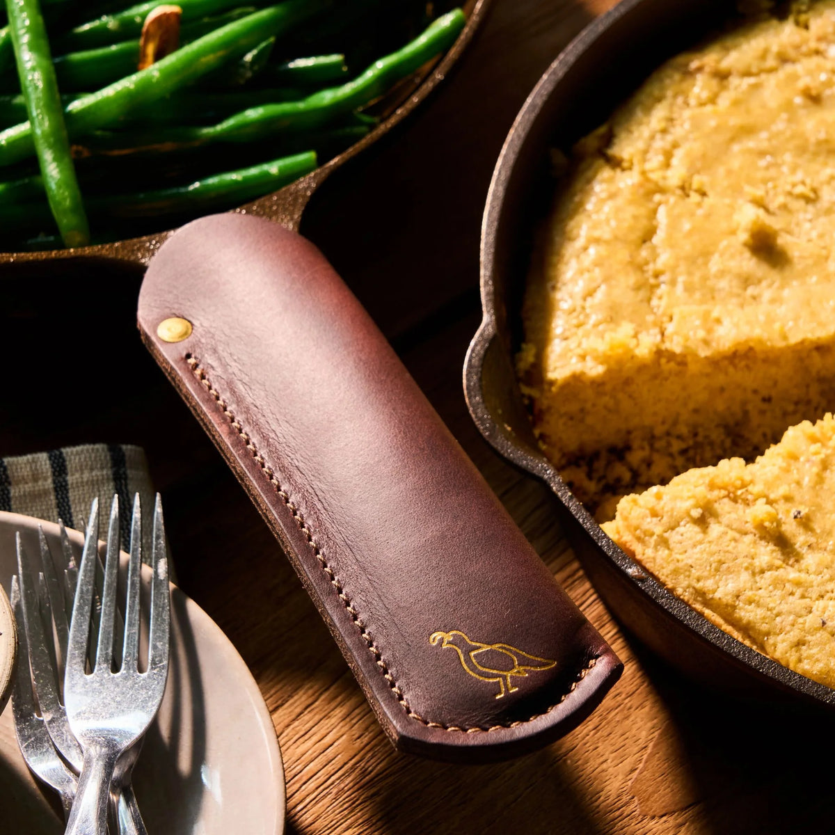 Smithey Extended Leather Skillet Handle Sleeve | 6 Inch