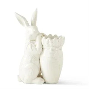9" Antiqued White Dolomite Carrot Vase - Marcel’s Culinary Experience
