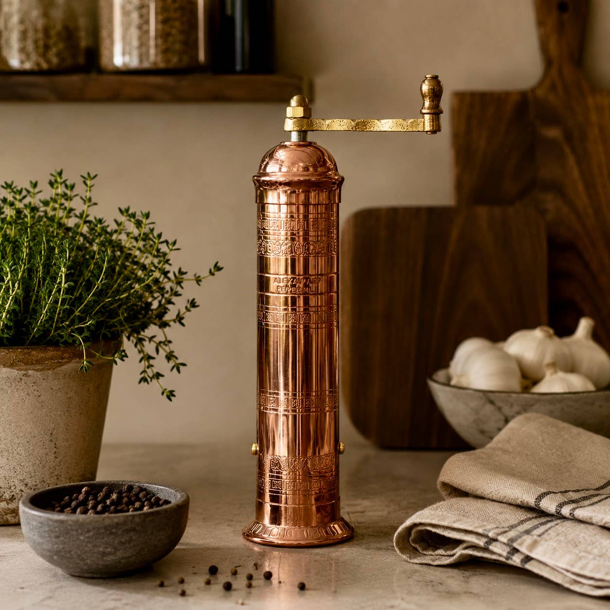 Large Copper Mill 10" Pepper Grinder