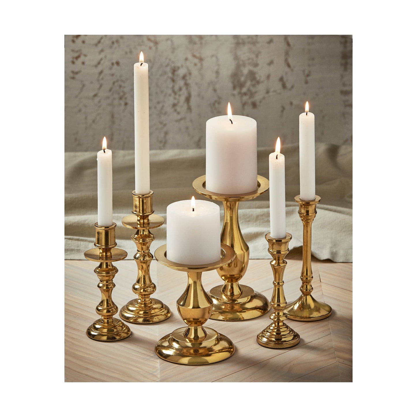 Stella Pillar Holder Small Yellow Cast Aluminum Everyday
