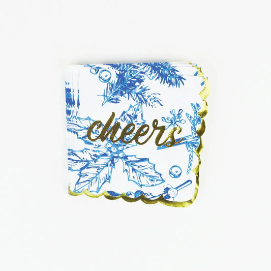 Blue Foliage Paper Beverage Napkin Packs - Marcel’s Culinary Experience
