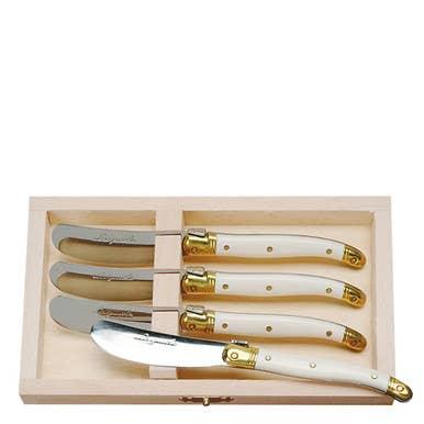 Jean Dubost 4 Spreaders with Ivory handles in Wood Box - Marcel’s Culinary Experience