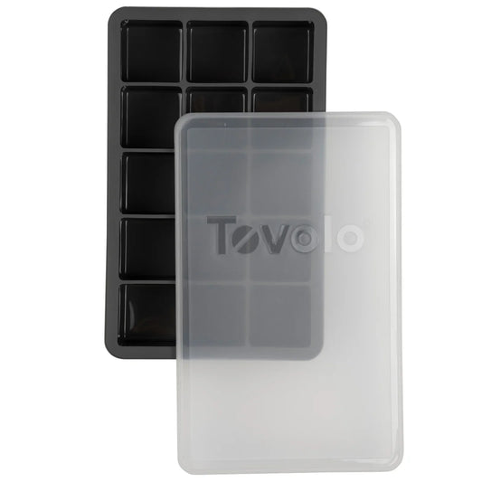 Tovolo Perfect Cube Silicone Ice Mold with Lid – Charcoal