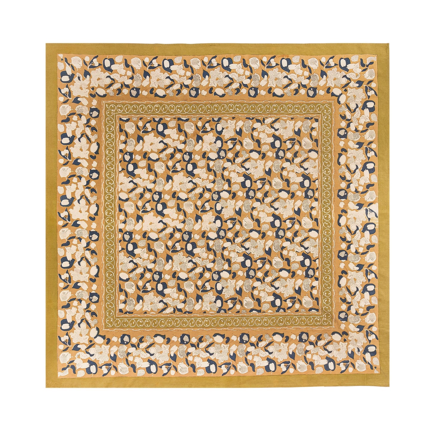 Couleur Nature Forest Harvest Mustard & Blue | Tablecloth - Marcel’s Culinary Experience