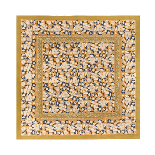 Couleur Nature Forest Harvest Mustard & Blue | Tablecloth - Marcel’s Culinary Experience