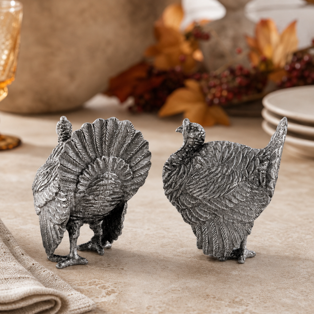 Pewter Turkey Salt & Pepper Shakers