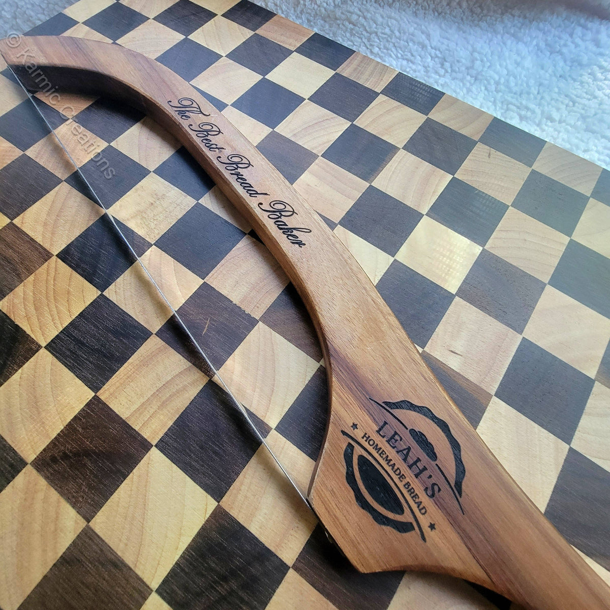 Bread Bow Knife with Acacia Wood Handle