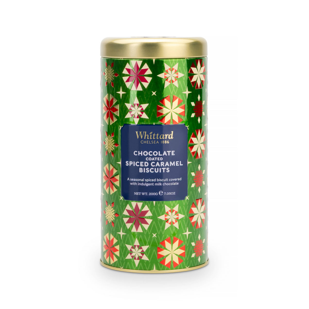 Chocolate Coated Spiced Caramel Cookies Tin  7.05oz