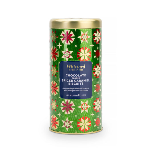 Whittard of Chelsea Chocolate Coated Spiced Caramel Cookies Tin  7.05oz