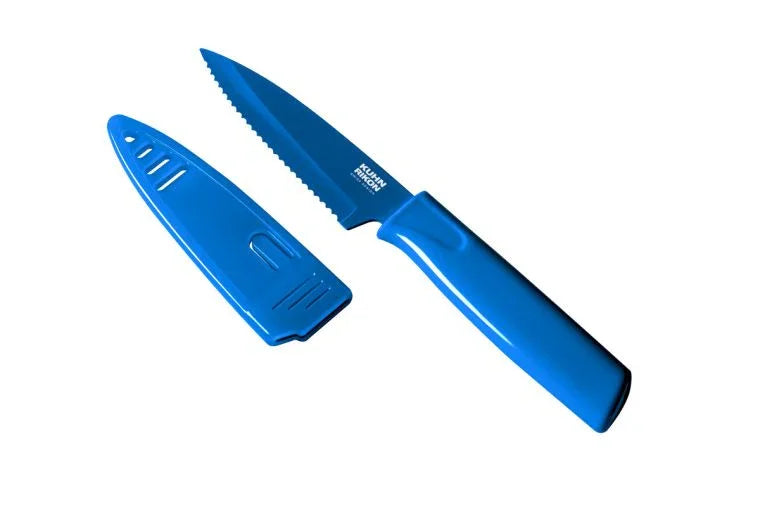 Kuhn Rikon Paring Knife Colori Serrated, Blue - Bulk - Marcel’s Culinary Experience