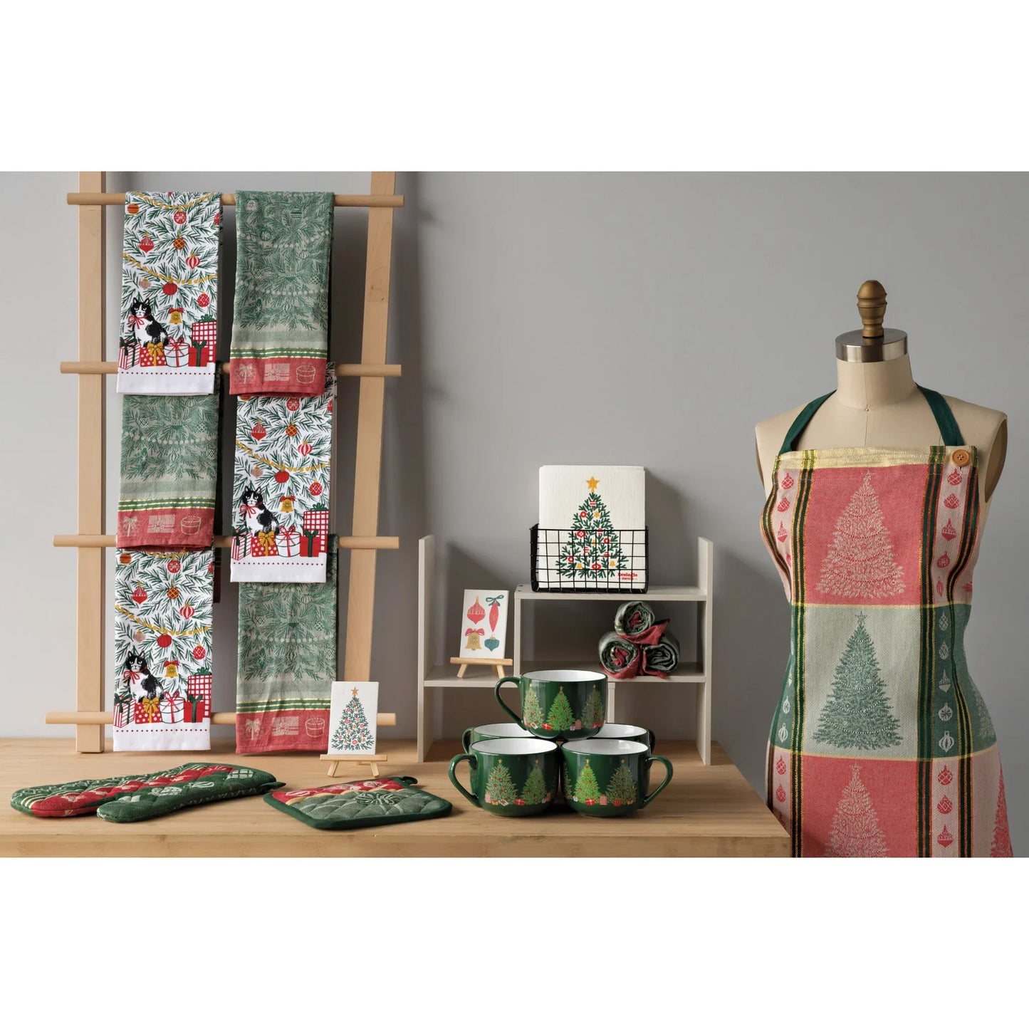 Festive Fir Jacquard Christmas Apron - Marcel’s Culinary Experience