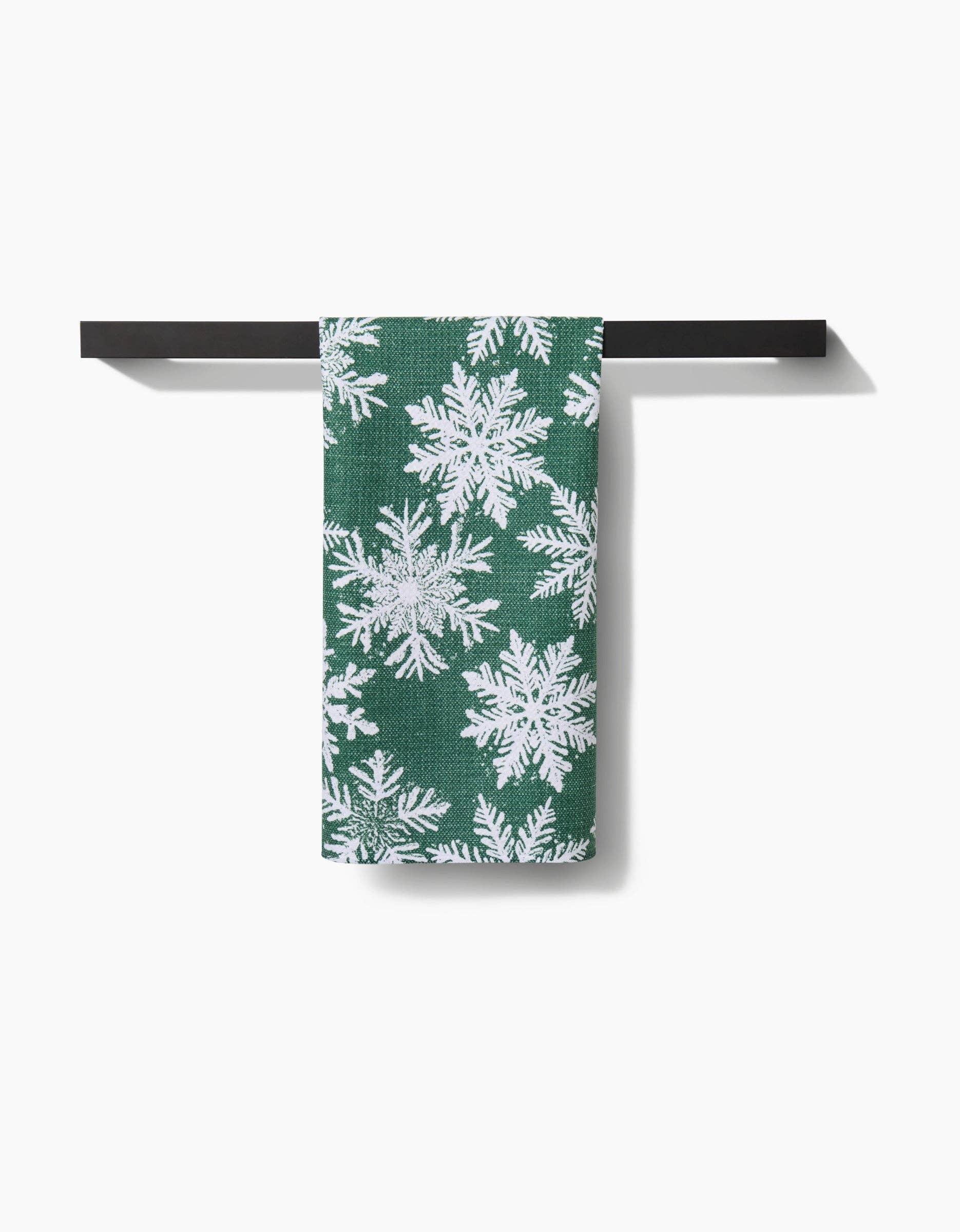 Geometry Snowy Days Green Tea Towel - Marcel’s Culinary Experience