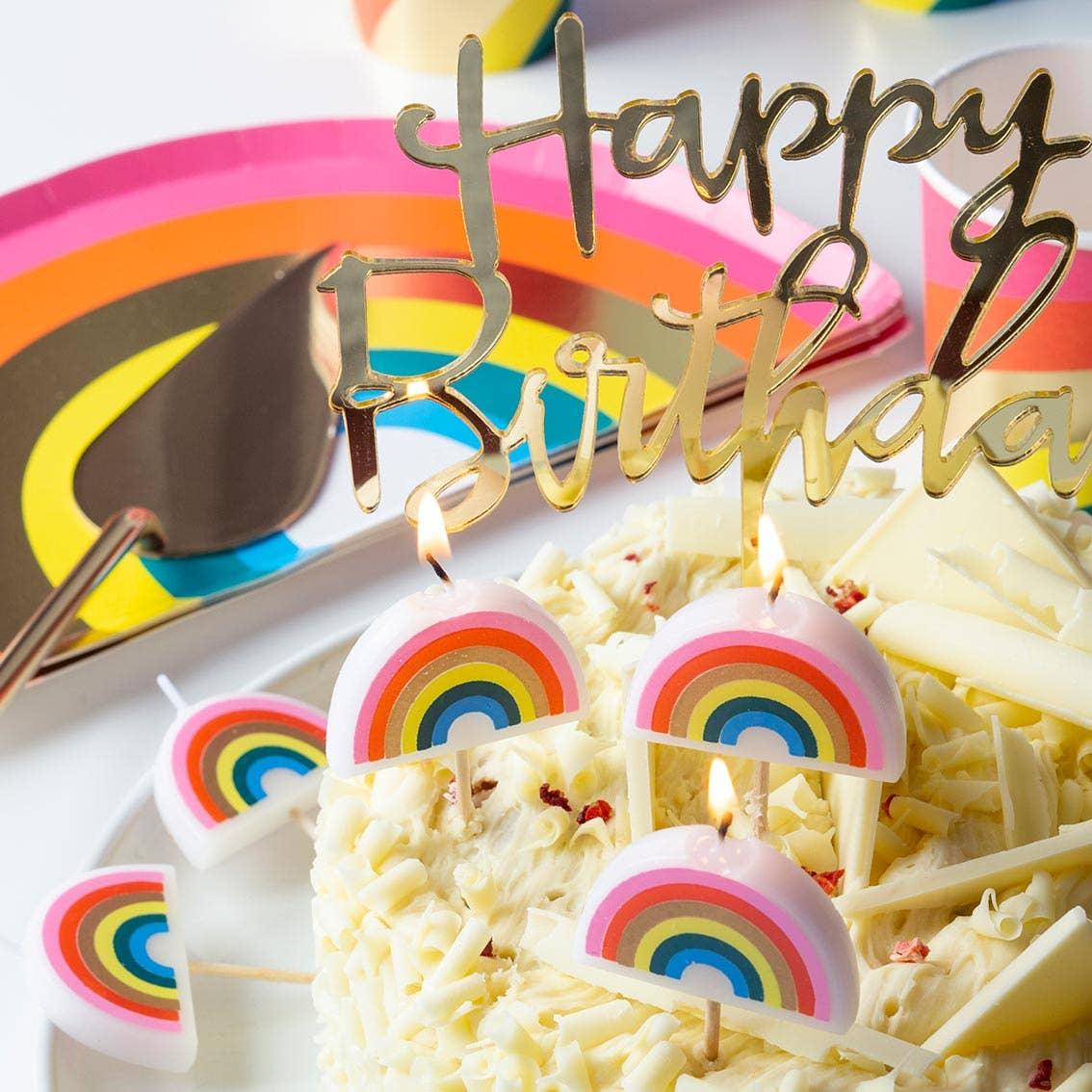 Gold Acrylic Happy Birthday Cake Topper - Marcel’s Culinary Experience