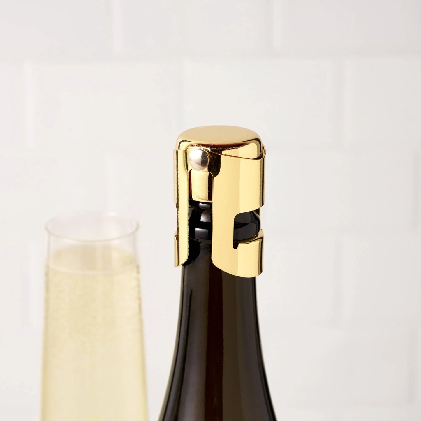 Fizz Chrome Champagne Stopper - Silver or Gold - Marcel’s Culinary Experience